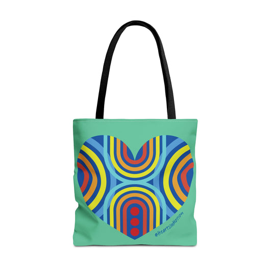Colourful Heart Pattern Tote Bag - #HeartsInMotion