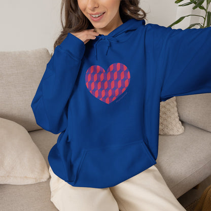 Colourful Heart Design Unisex Hooded Sweatshirt - #HeartsInMotion