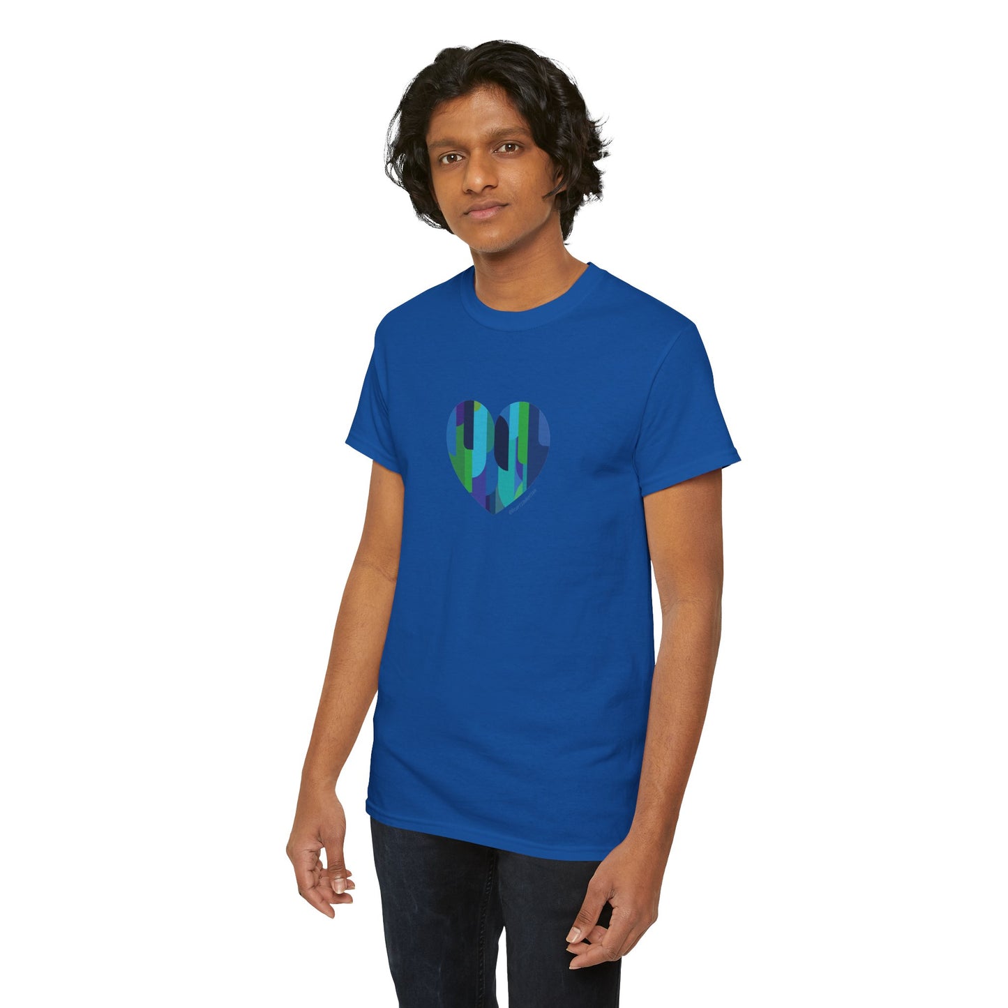 Heart Pattern Unisex Heavy Cotton Tee, Casual Wear - #HeartsInMotion