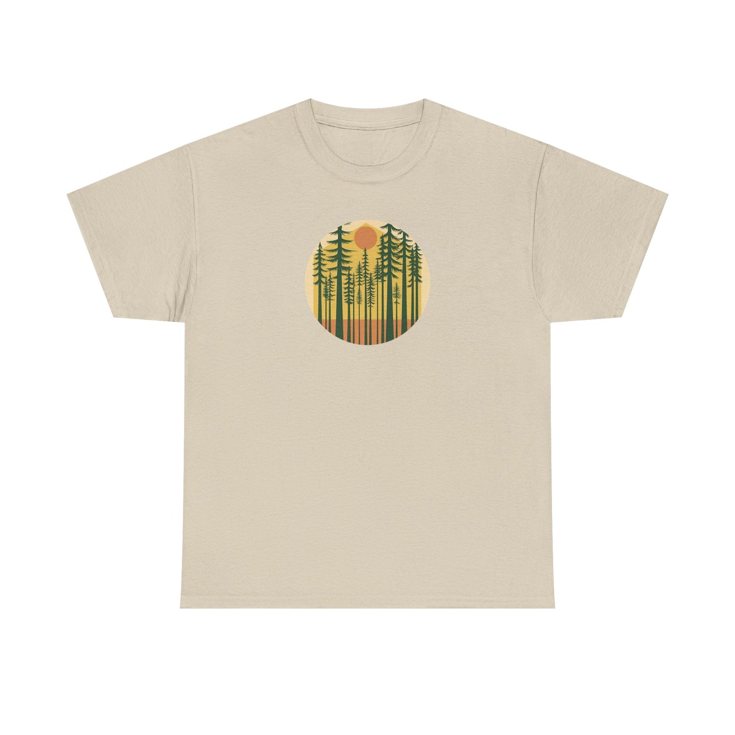 Nature Sunset Unisex Heavy Cotton Tee, Outdoor Tee, Gift for Nature Lovers