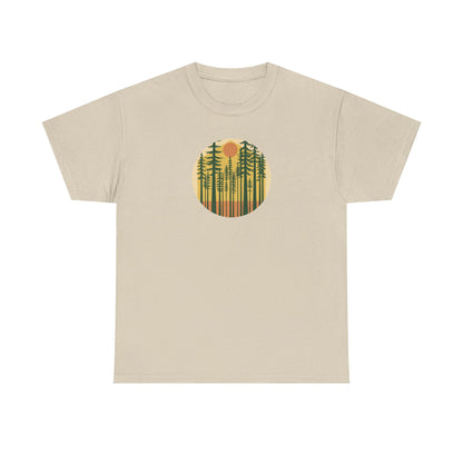 Nature Sunset Unisex Heavy Cotton Tee, Outdoor Tee, Gift for Nature Lovers