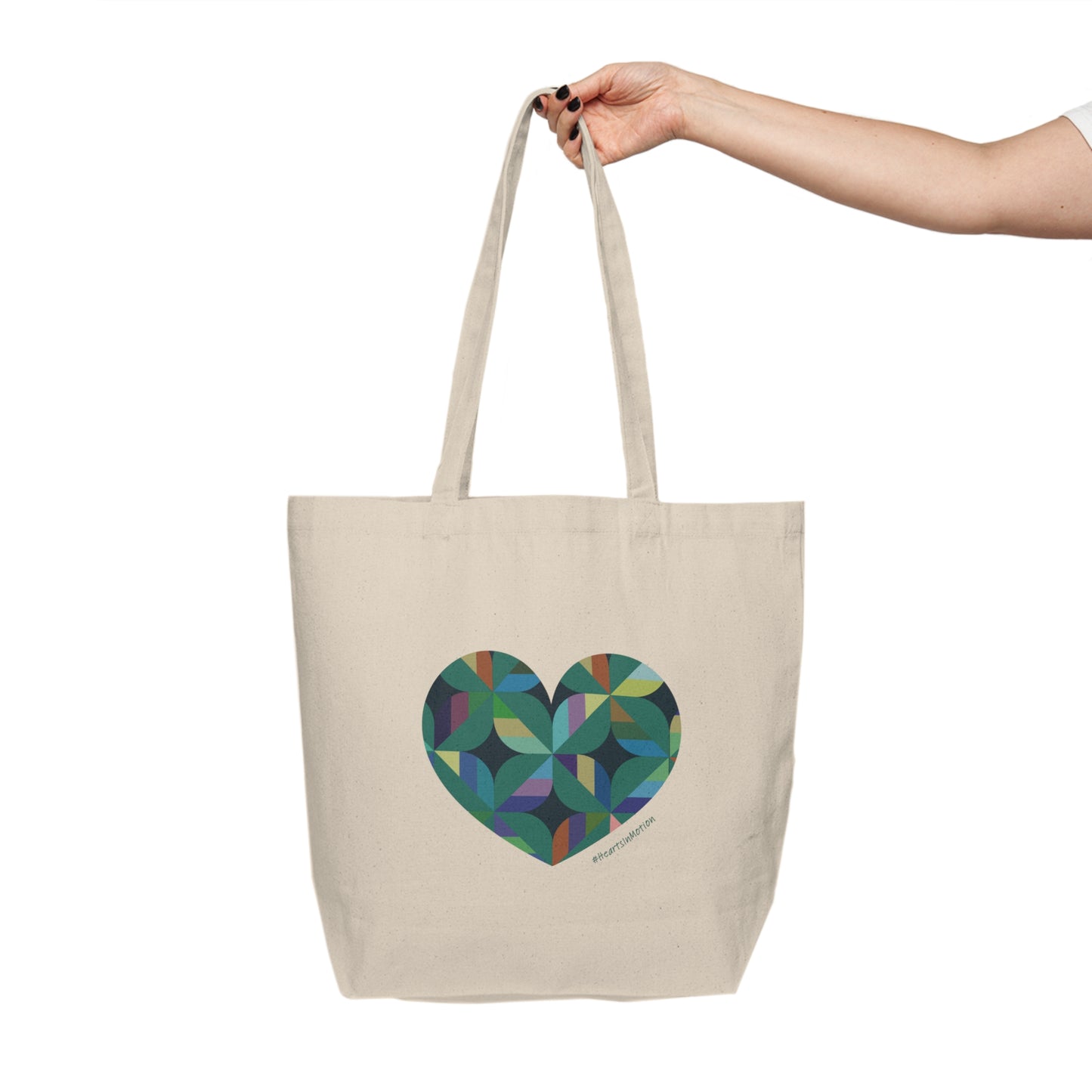 Colourful Heart Canvas Shopping Tote | Eco-Friendly Grocery Bag, #HeartsInmotion