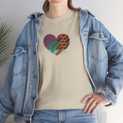 Colourful Heart Unisex Heavy Cotton Tee - Vibrant Graphic T-Shirt