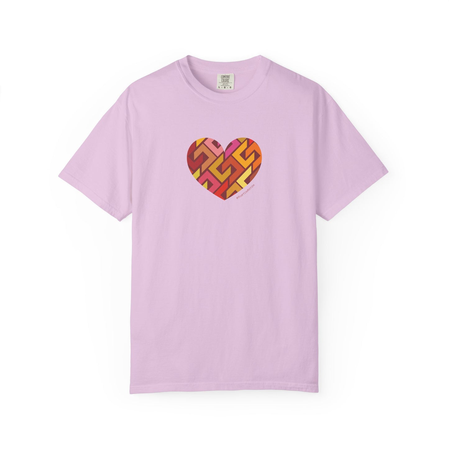 Colourful Heart Pattern Unisex Garment-Dyed T-Shirt - #HeartsInMotion