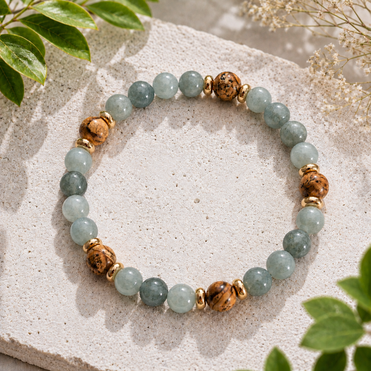 Burmese Jade & Picture Jasper Bracelet