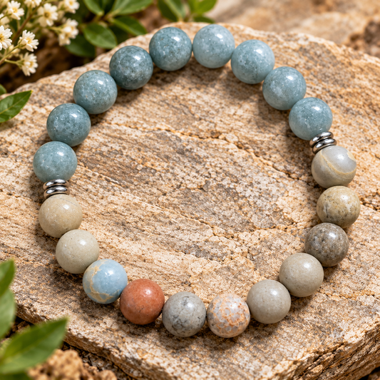 Burmese Jade & Aqua Terra Jasper Bracelet