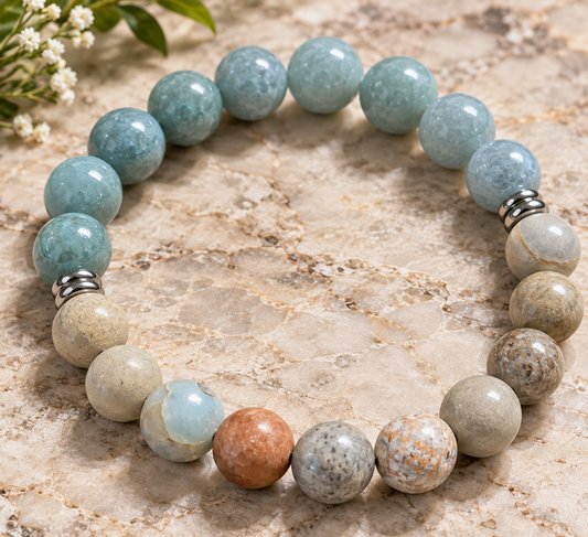 Burmese Jade & Aqua Terra Jasper Bracelet