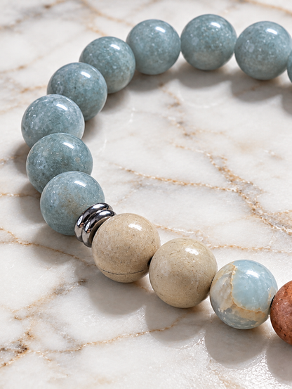 Burmese Jade & Aqua Terra Jasper Bracelet