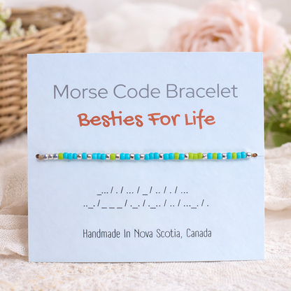 Besties For Life Morse Code Bracelet