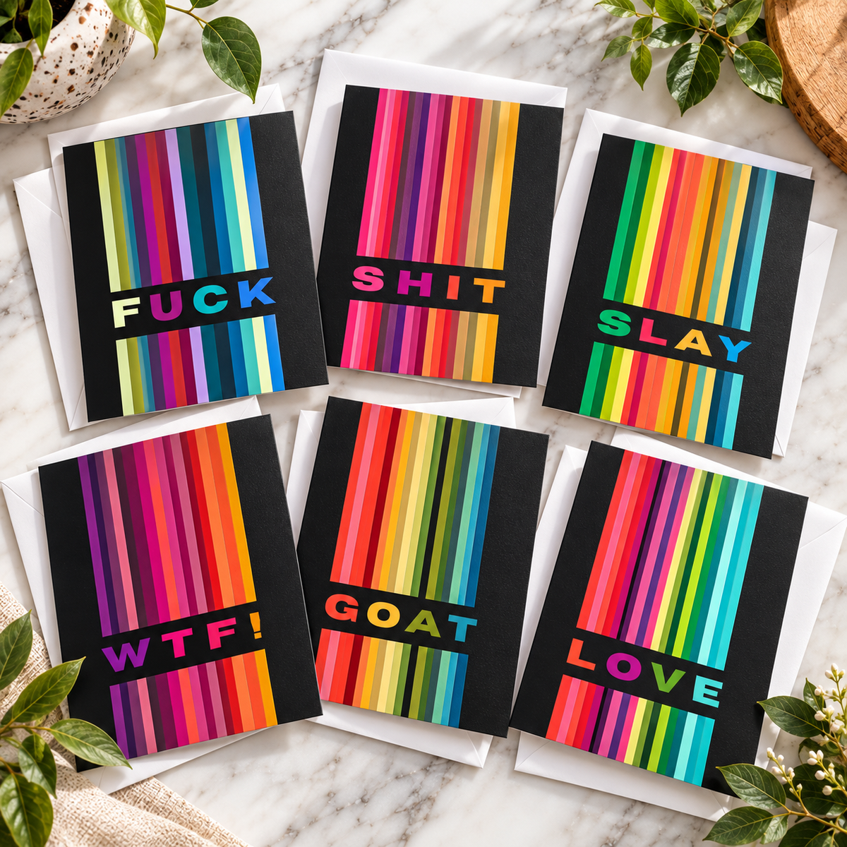 Bold & Sassy Greeting Card Box Set – 6 Assorted Cards with Envelopes