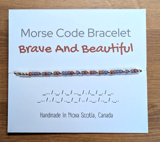 Brave and Beautiful Morse Code Bracelet