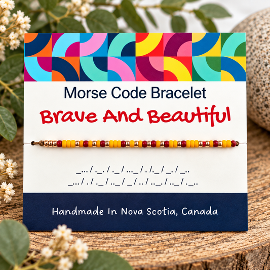 Brave and Beautiful Morse Code Bracelet