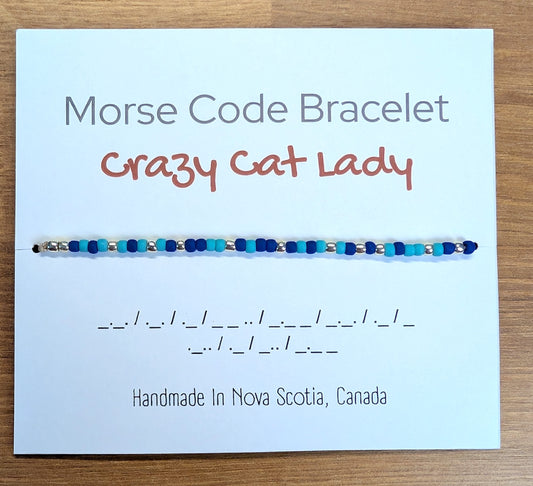 Crazy Cat Lady Morse Code Bracelet