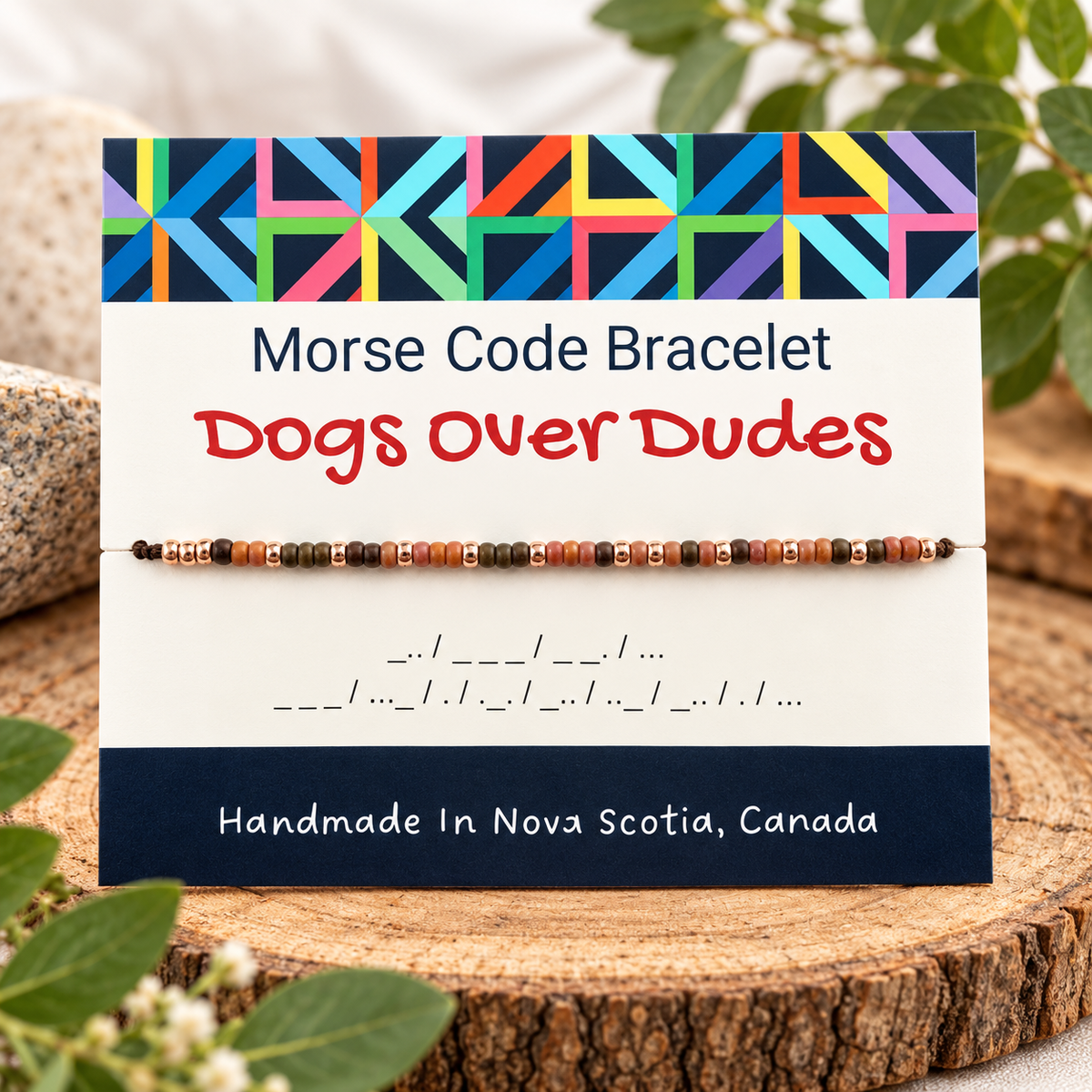 Dogs Over Dudes Morse Code Bracelet