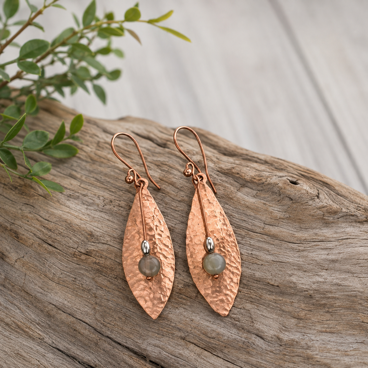 Trey - Copper & Aqua Terra Jasper Earrings