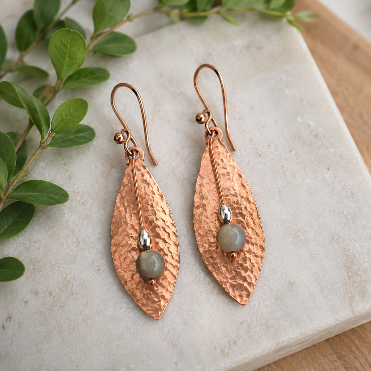 Trey - Copper & Aqua Terra Jasper Earrings