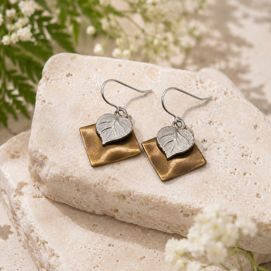 Jorja - Bronze & Silver Earrings