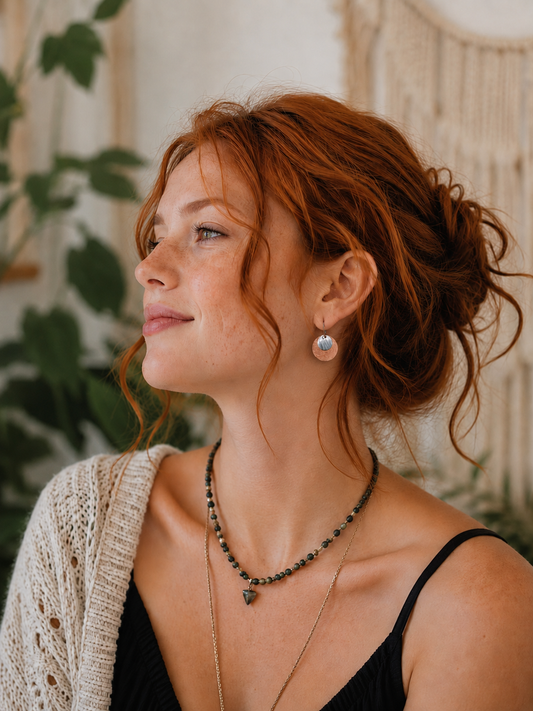 Samantha - Hammered Copper & Silver Earrings