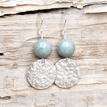 Apex - Burmese Jade & Silver Earrings