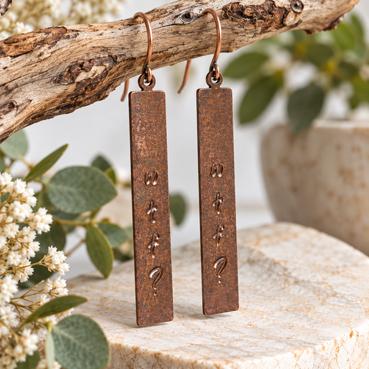 "WTF?"– Artisan Copper Statement Earrings