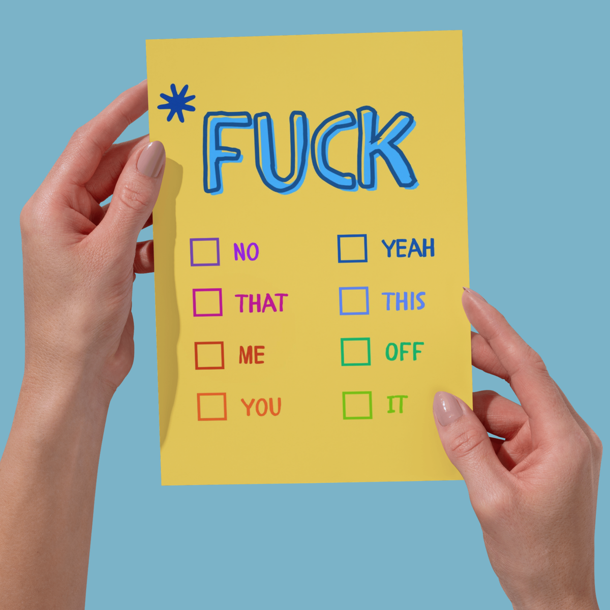 Fuck Checkboxes – Funny, Rude & Sarcastic Greeting Card for Adults