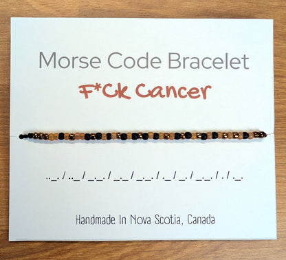Fuck Cancer Morse Code Bracelet