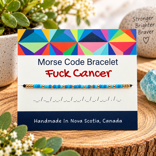 Fuck Cancer Morse Code Bracelet