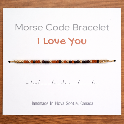 I Love You Morse Code Bracelet