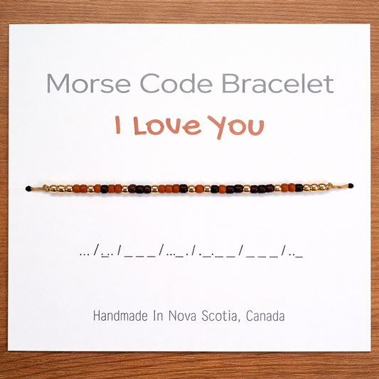 I Love You Morse Code Bracelet