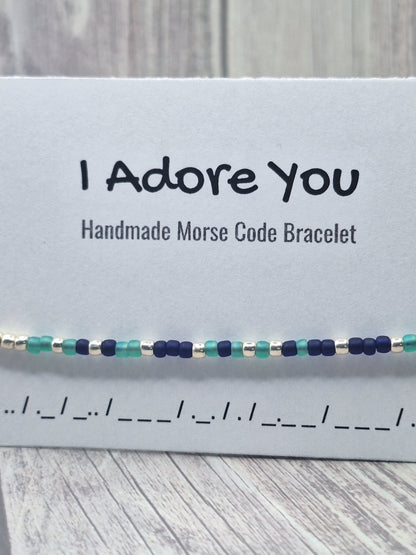 I Adore You Morse Code Bracelet