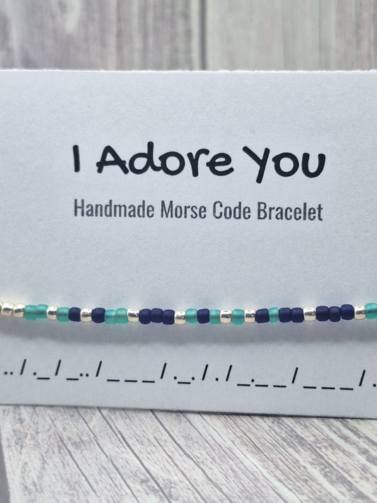 I Adore You Morse Code Bracelet