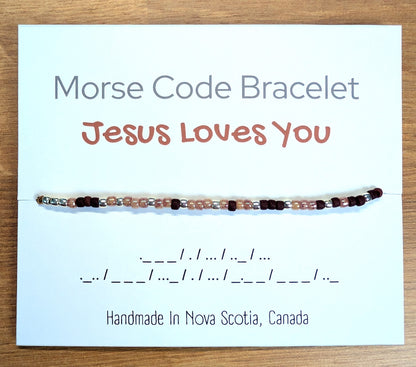 Jesus Loves You Morse Code Bracelet