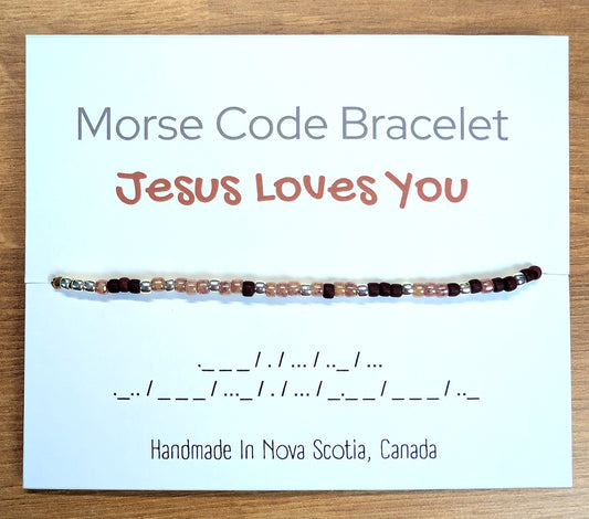 Jesus Loves You Morse Code Bracelet