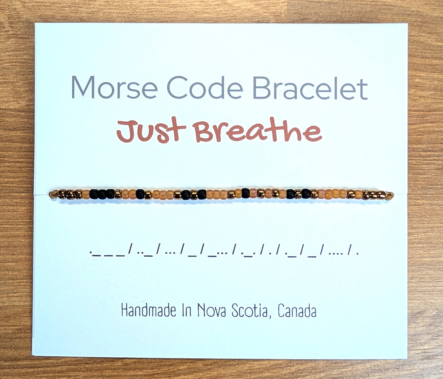 Just Breathe Morse Code Bracelet