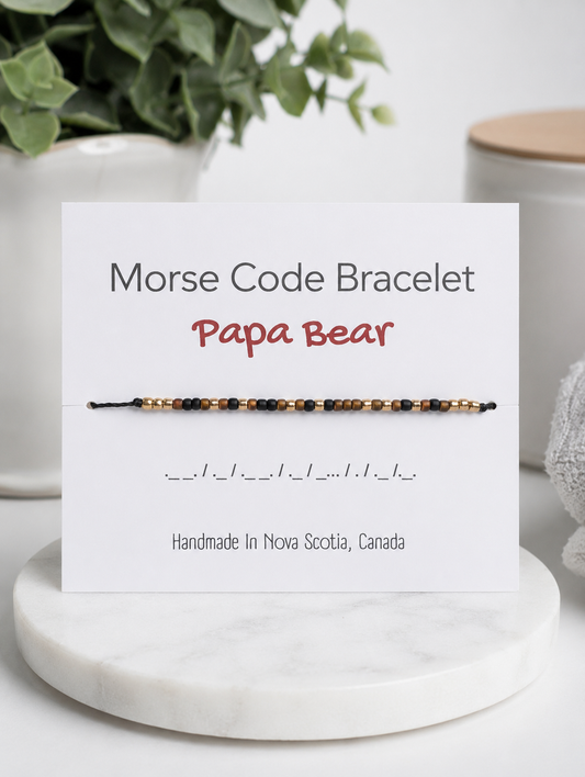 Papa Bear Morse Code Bracelet