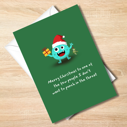 Merry Christmas to Someone I Don't Want to Punch – Funny Christmas Card