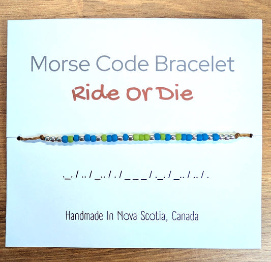 Ride or Die Morse Code Bracelet