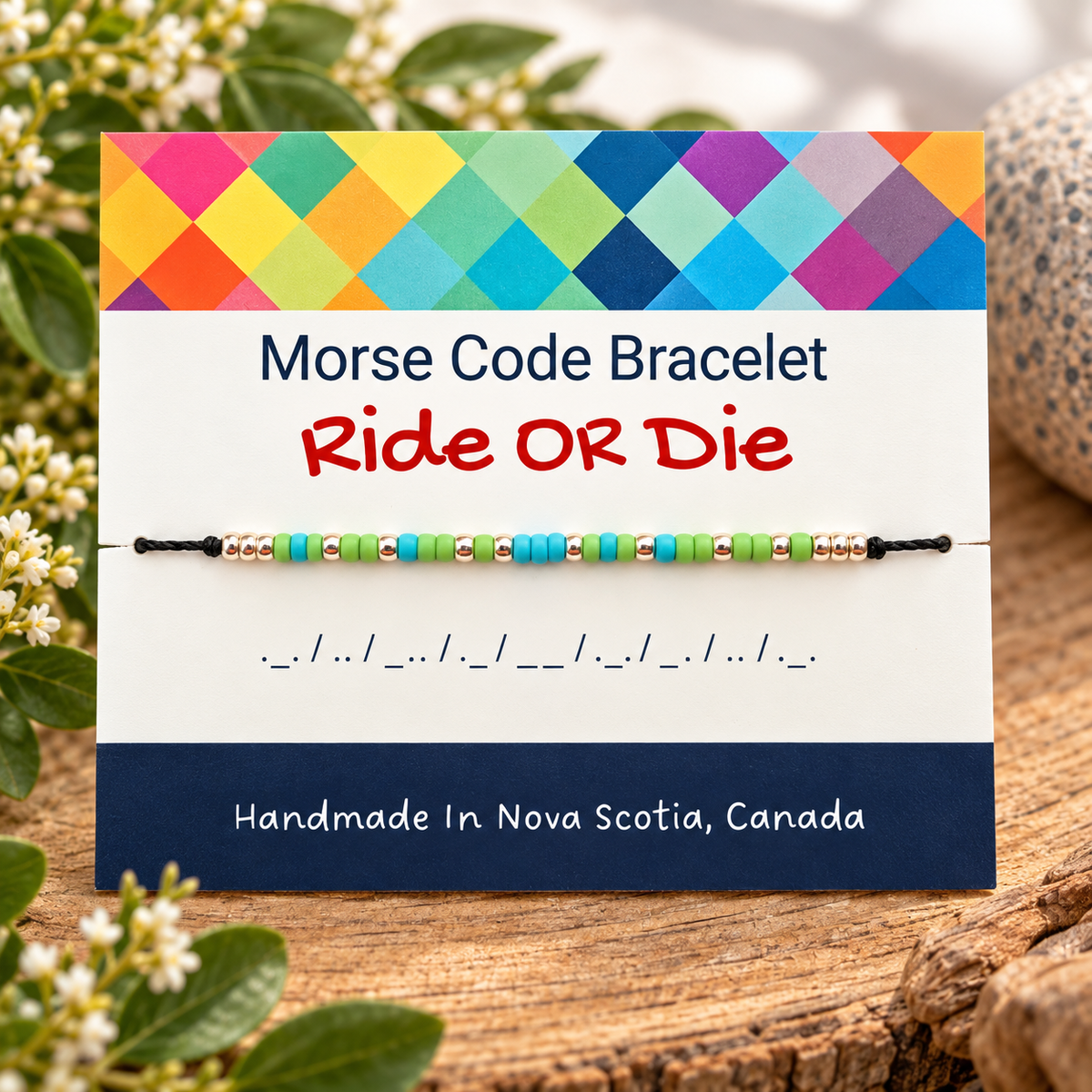 Ride or Die Morse Code Bracelet