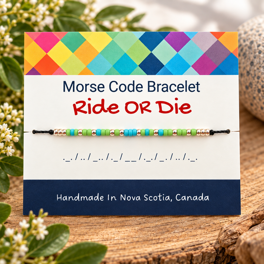 Ride or Die Morse Code Bracelet