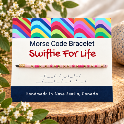 Swiftie For Life Morse Code Bracelet