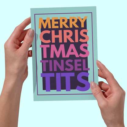 Merry Christmas Tinsel Tits – Funny & Sarcastic Christmas Card