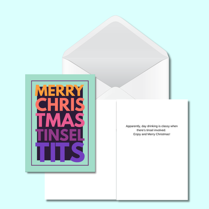 Merry Christmas Tinsel Tits – Funny & Sarcastic Christmas Card
